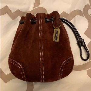 Suede Coach Wristlet